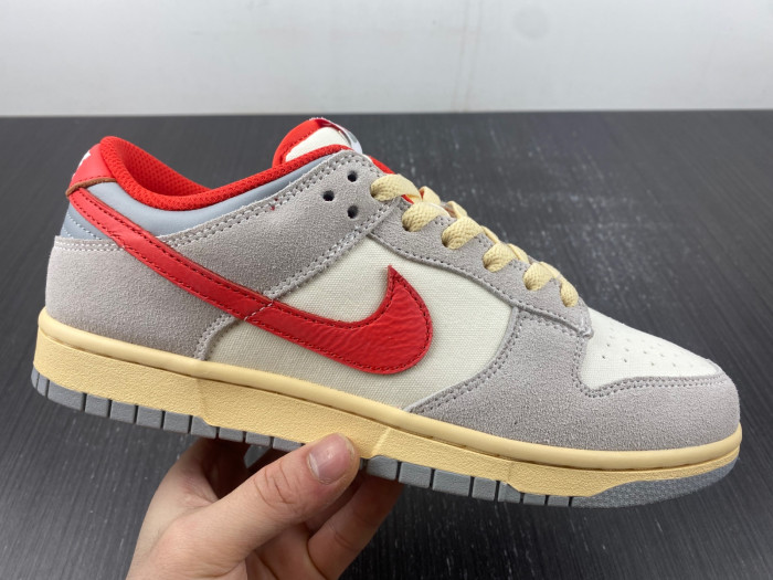 nike dunk low "grey/red" athletic department fj5429-133