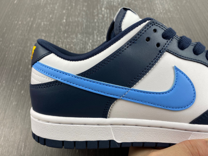 nike dunk low white navy university blue fn7800-400