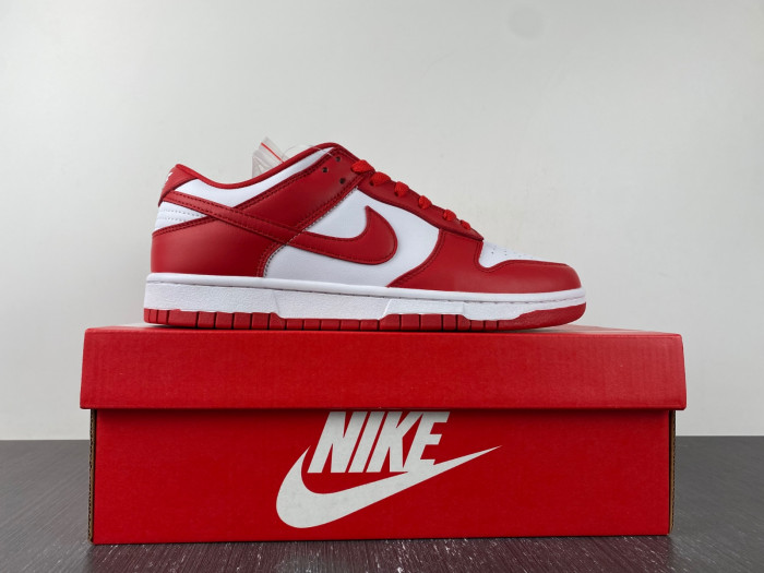 nike dunk low university red white cu1727-100