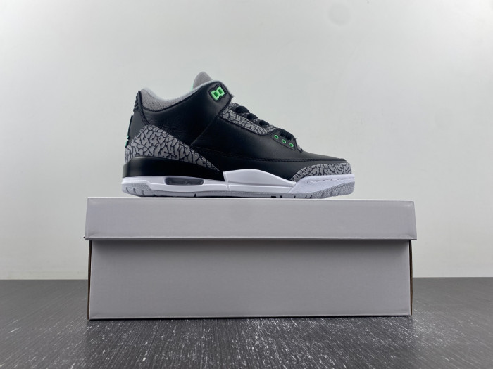 air jordan 3 "black/green glow" ct8532-031