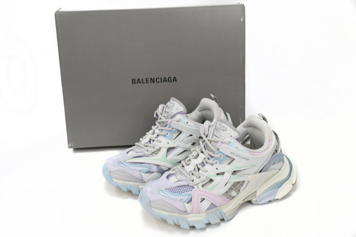 belanciaga Track 2 Sneaker Military Black Pale White Purple 568615 W2GN3 9045