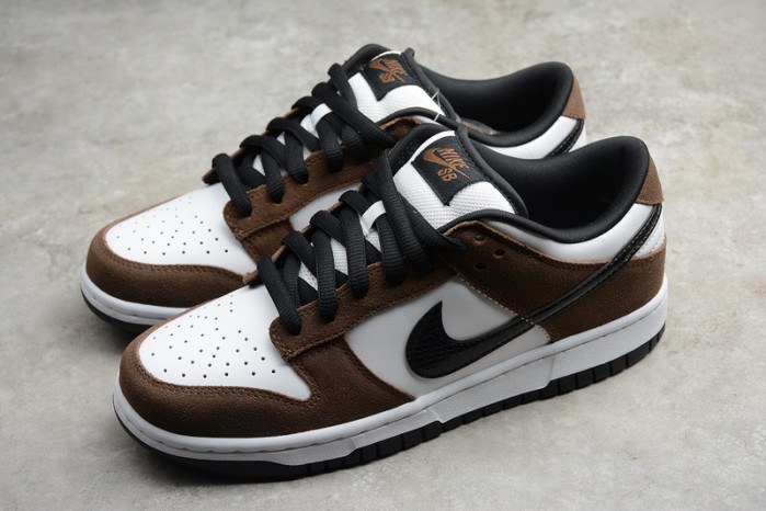 nike sb dunk low white black trail end brown - 304292-102