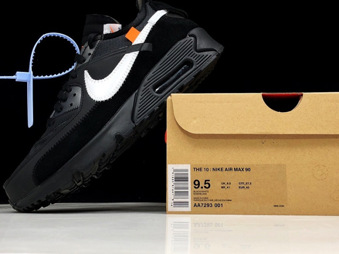 off white nike air max 90 black aa7293-001