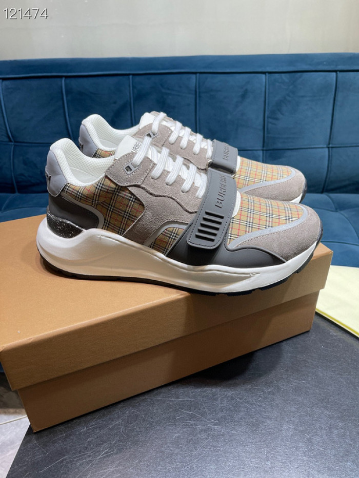 Bur*berry Vintage Check, Leather and Mesh Sneakers