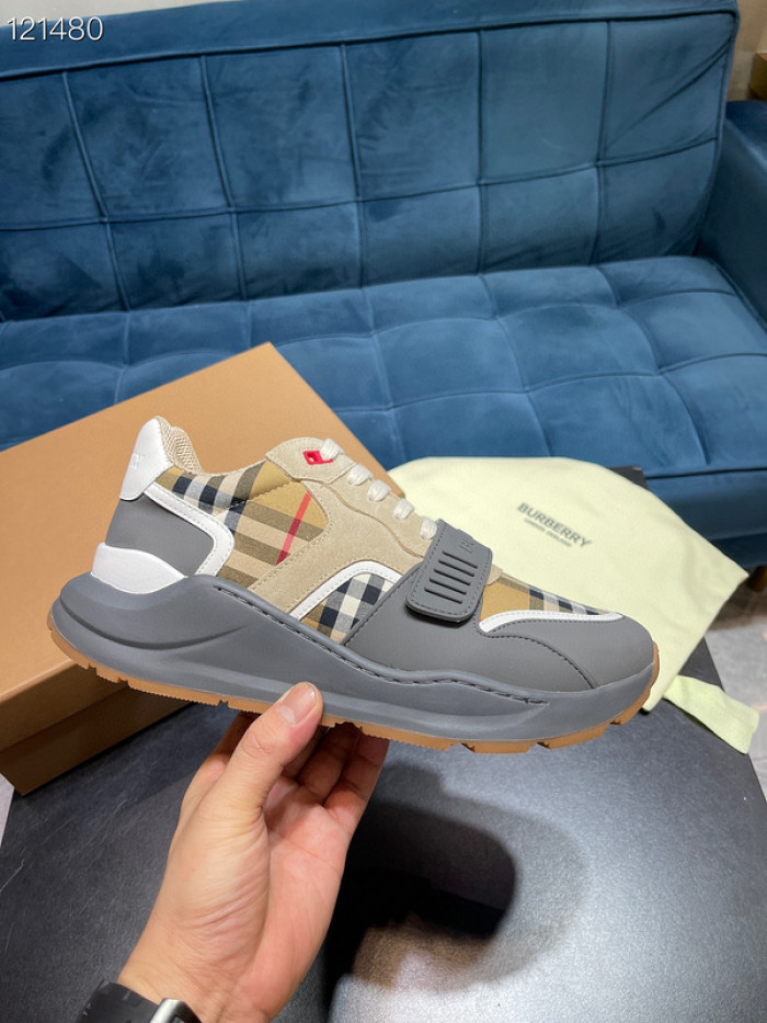 Bur*berry Vintage Check, Leather and Mesh Sneakers