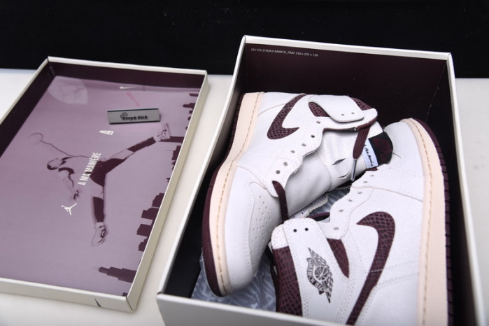 a ma maniere x nike air jordan 1 high og sail burgundy crush do7097-100